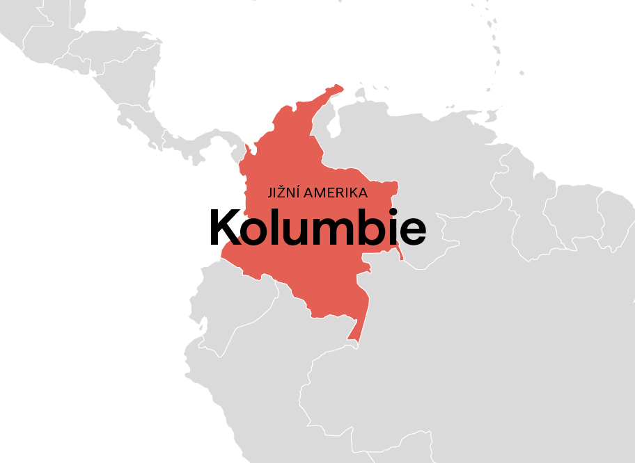 mapa kolumbie
