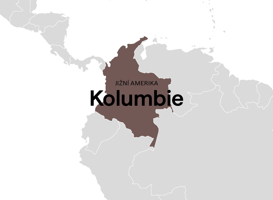 mapa kolumbie